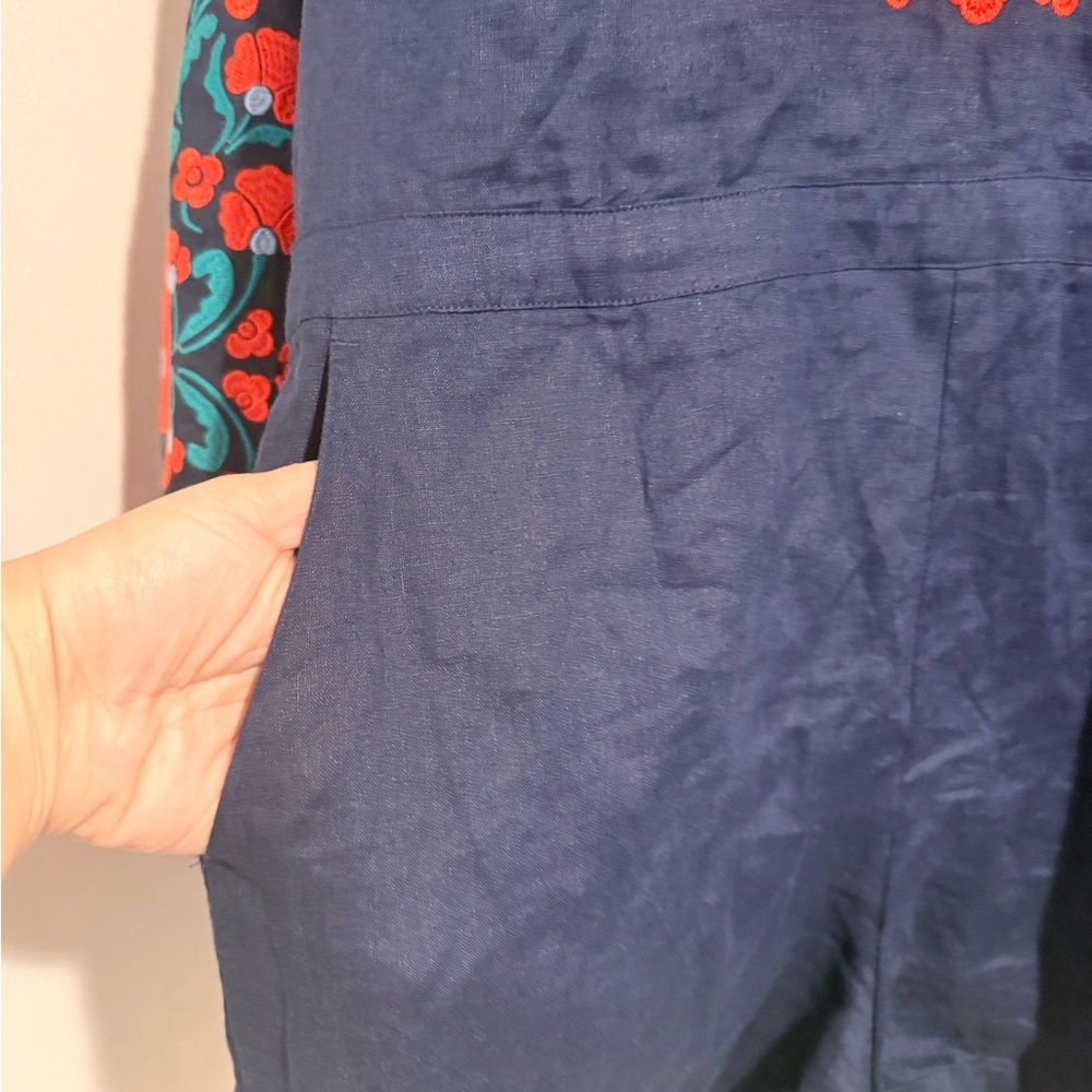 Boden Dark Blue Romper with Vibrant Red Accents - Picture 5 of 9